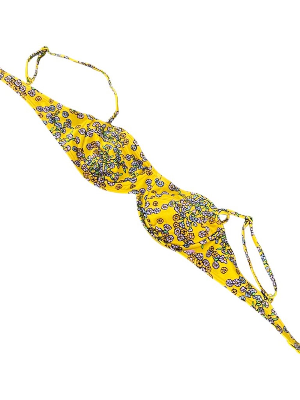 Billabong Yellow Floral Underwire Bikini Top XS | Retro Y2K Swim